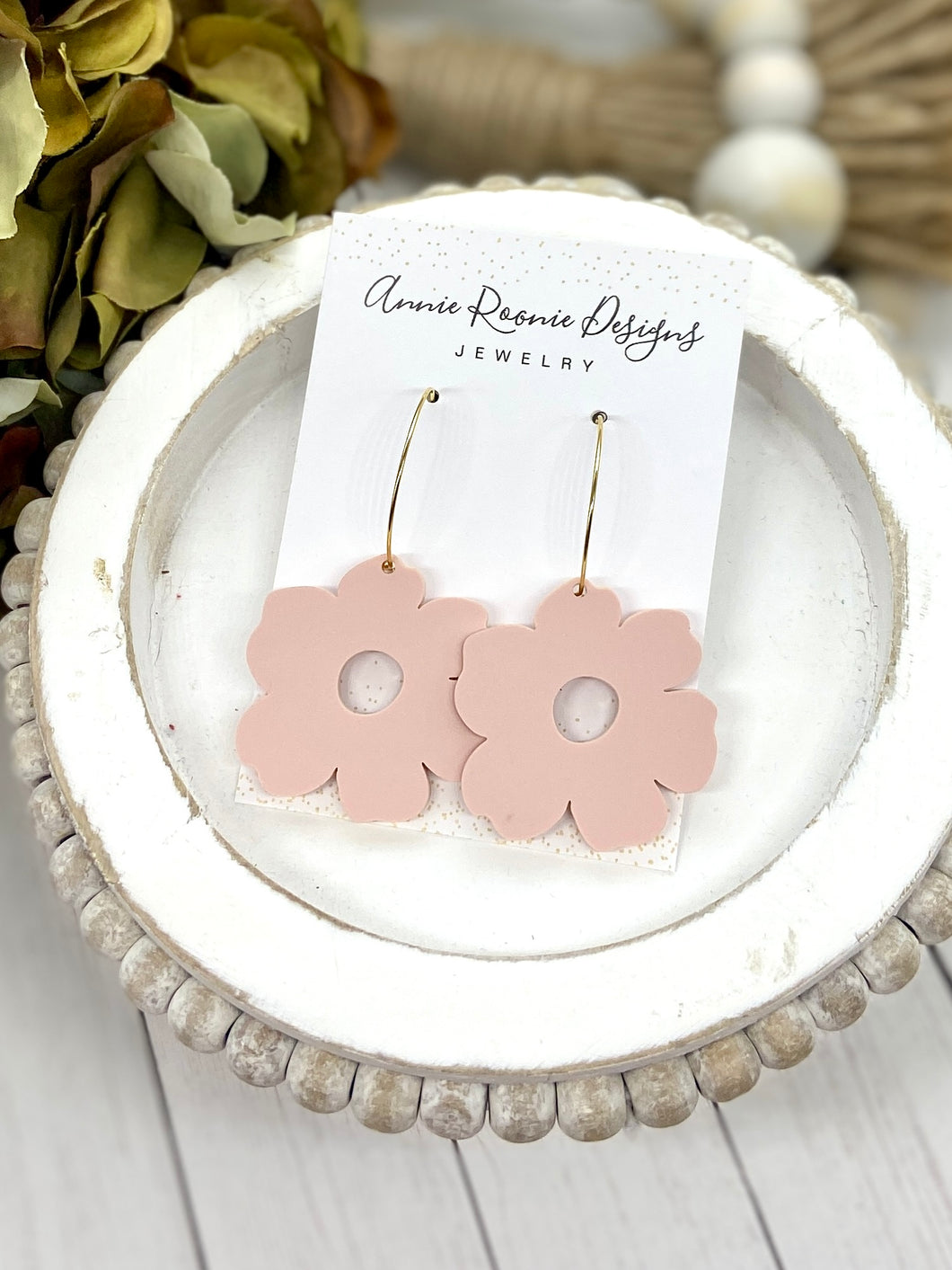 Blush Pink Acrylic Flower earrings