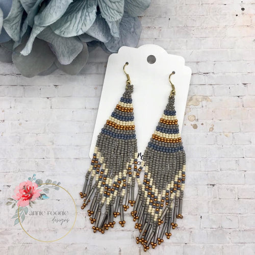 Aztec Seed Bead dangle earrings