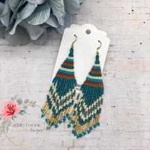 Load image into Gallery viewer, Aztec Seed Bead dangle earrings