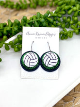 Load image into Gallery viewer, Volleyball Round Triple layer earrings
