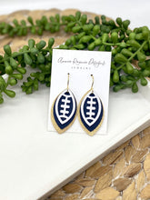 Load image into Gallery viewer, Triple layered School Spirit Football earrings