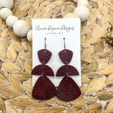Load image into Gallery viewer, Geometric Triple Drop Leather earrings