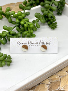 Acrylic & Wood Stud Earrings
