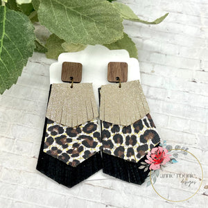 Tiered Pentagon Fringed Earrings