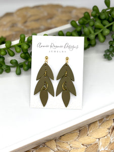 Falling Leaves Earrings on Gold posts