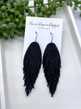 Load image into Gallery viewer, Lola fringe earrings in sparkle leather