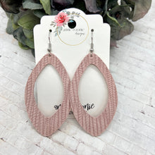 Load image into Gallery viewer, Blush Striped Textured Suede Marquis earrings