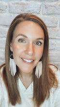 Load image into Gallery viewer, Woven Fringe Earrings in Blush leather