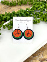 Load image into Gallery viewer, Basketball Round Triple layer earrings