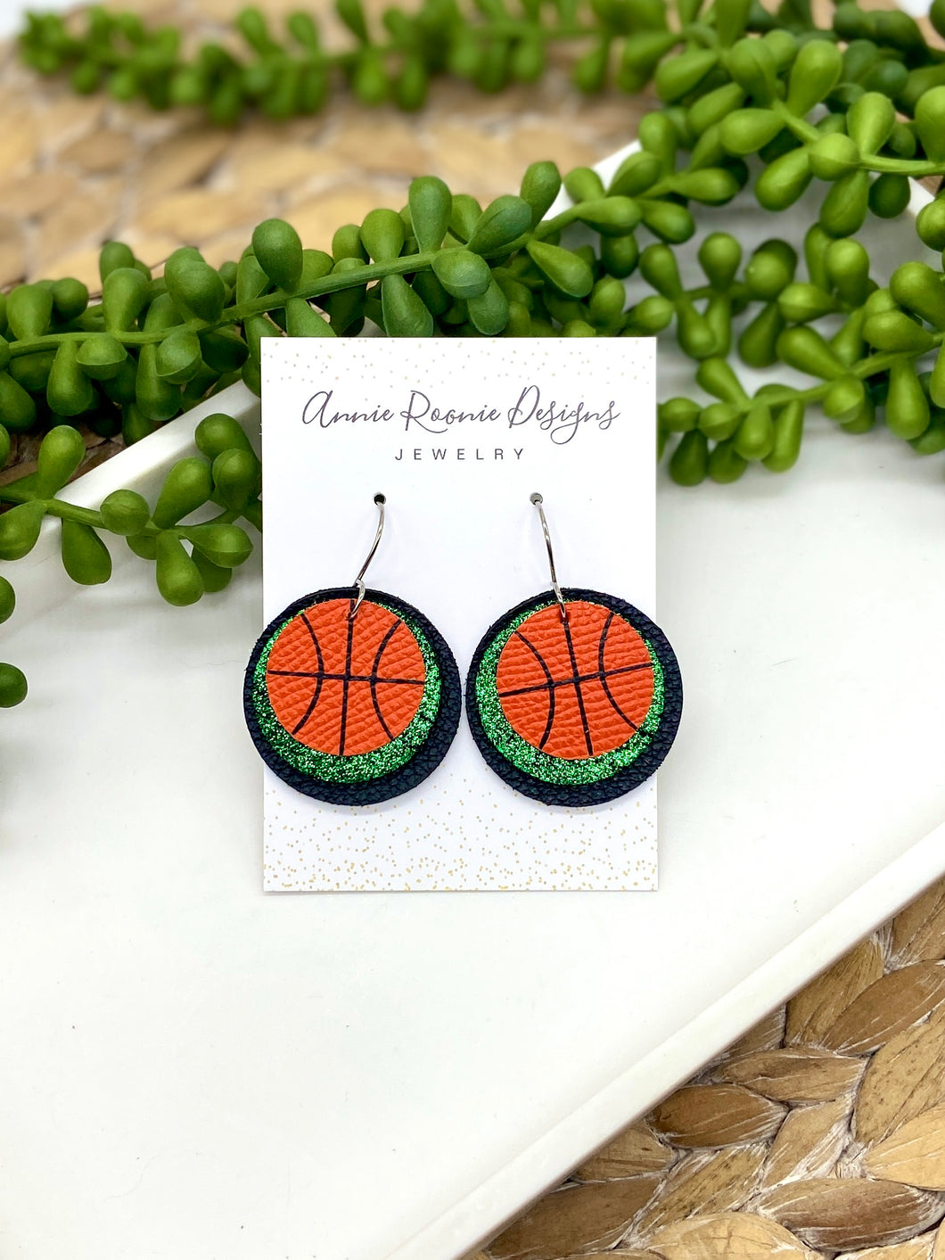 Basketball Round Triple layer earrings