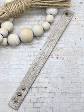 Load image into Gallery viewer, Cream Chevron Cork leather Sliced Cuff bracelet