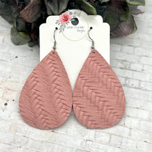 Load image into Gallery viewer, Blush Braided Suede Teardrop earrings