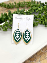 Load image into Gallery viewer, Triple layered School Spirit Football earrings