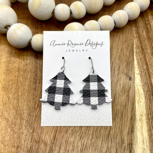Leather Christmas Tree earrings