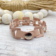 Load image into Gallery viewer, Blush leather Rectangle link bracelet