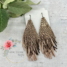 Load image into Gallery viewer, Funky Fringe Earrings in Metallic leathers