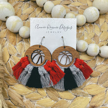 Load image into Gallery viewer, Sports themed Macrame earrings