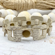 Load image into Gallery viewer, Platinum Gold Snakeskin leather Square link bracelet