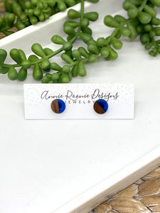 Acrylic & Wood Stud Earrings