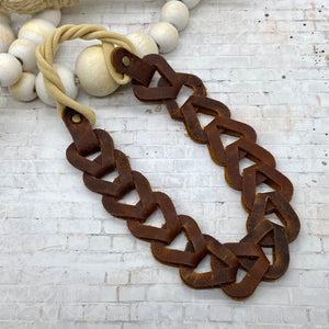 Brandy leather Triangle link headband