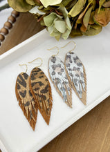 Load image into Gallery viewer, Lola fringe earrings in printed leather