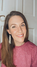 Load image into Gallery viewer, Skinny Fringed Earrings in Gold leathers