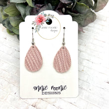 Load image into Gallery viewer, Blush Striped Textured Suede Teardrop earrings