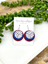 Load image into Gallery viewer, Volleyball Round Triple layer earrings