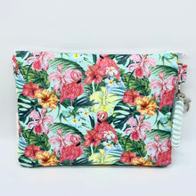 Load image into Gallery viewer, Flamingos in Paradise Double Zipper Splash bag