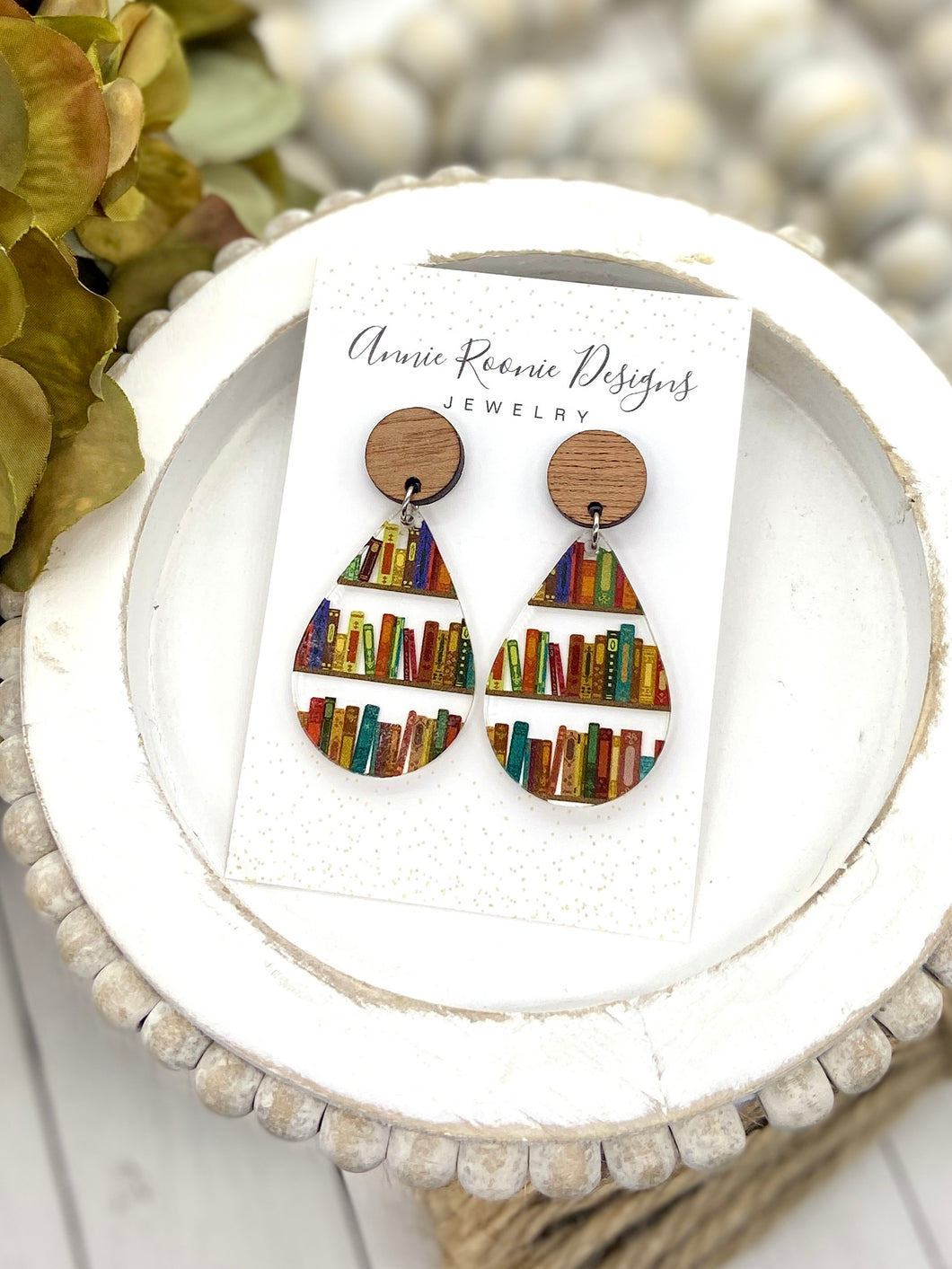 Bookshelves Acrylic earrings