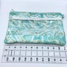 Load image into Gallery viewer, Aqua Marble Double Zipper Splash bag