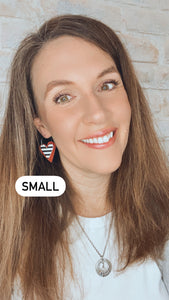 Tiny Dangle Heart leather earrings
