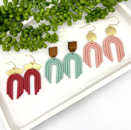 Rainbow Clay earrings