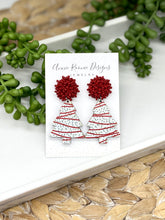 Load image into Gallery viewer, Christmas Cake Wooden Christmas Tree earrings