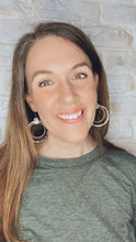 Load image into Gallery viewer, Leopard &amp; Walnut Wood Double hoop earrings