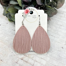 Load image into Gallery viewer, Blush Striped Textured Suede Teardrop earrings
