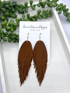 Lola fringe earrings in suede