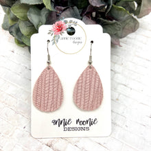 Load image into Gallery viewer, Blush Striped Textured Suede Teardrop earrings