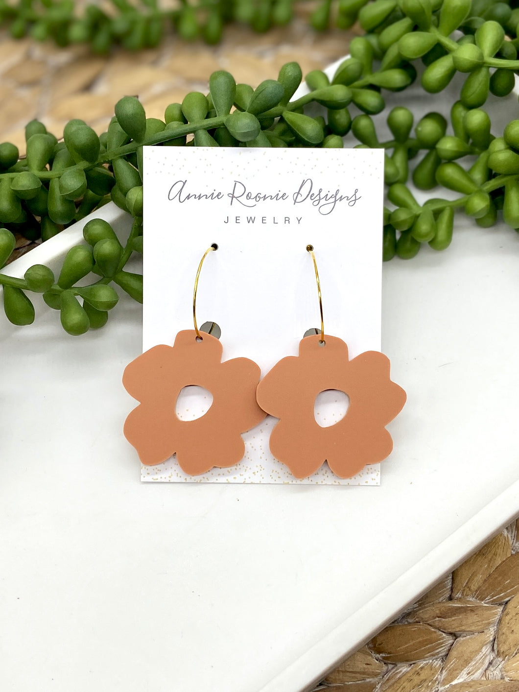 Terracotta Acrylic Flower earrings