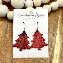 Load image into Gallery viewer, Leather Christmas Tree earrings