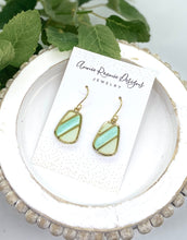Load image into Gallery viewer, Oblong Pendant Gold Clay earrings
