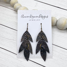 Load image into Gallery viewer, Falling Leaves Earrings in Bronze Snakeskin Leather