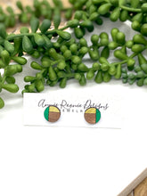 Load image into Gallery viewer, Wood Color Block Stud Earrings