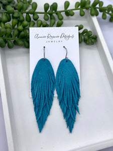 Lola fringe earrings in suede