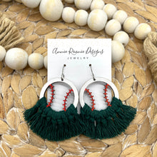 Load image into Gallery viewer, Sports themed Macrame earrings