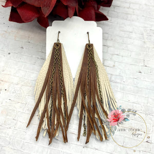 Funky Fringe Earrings in Matte leathers