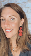 Load image into Gallery viewer, Geometric Triple Drop Leather earrings