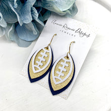 Load image into Gallery viewer, Triple layered School Spirit Football earrings