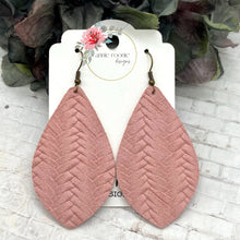Load image into Gallery viewer, Blush Braided Suede Diamond Drop earrings
