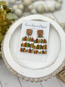 Bookshelves Acrylic earrings